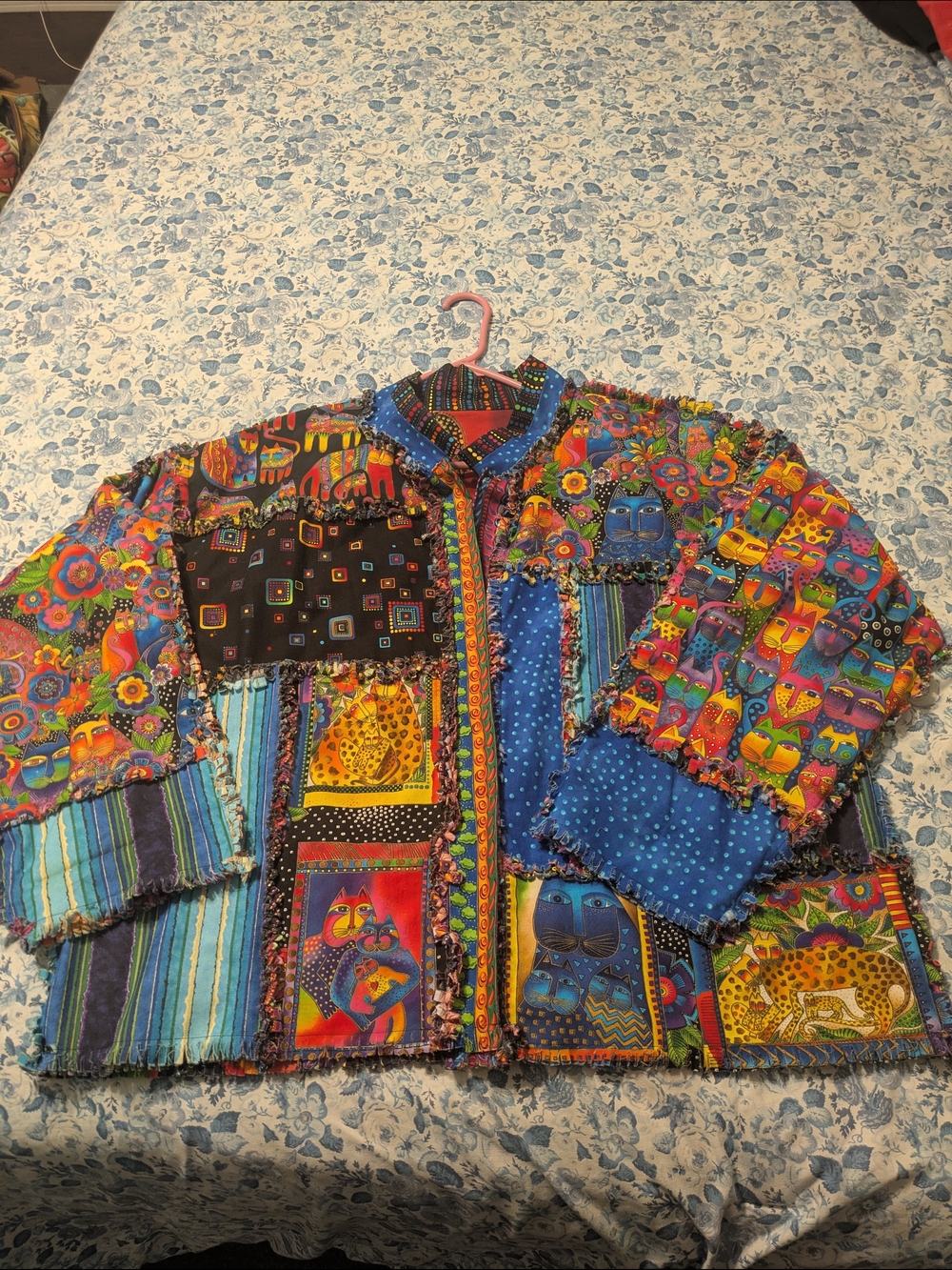 Colorful Patchwork Reversible Boho Blazer Jacket - Multicolor